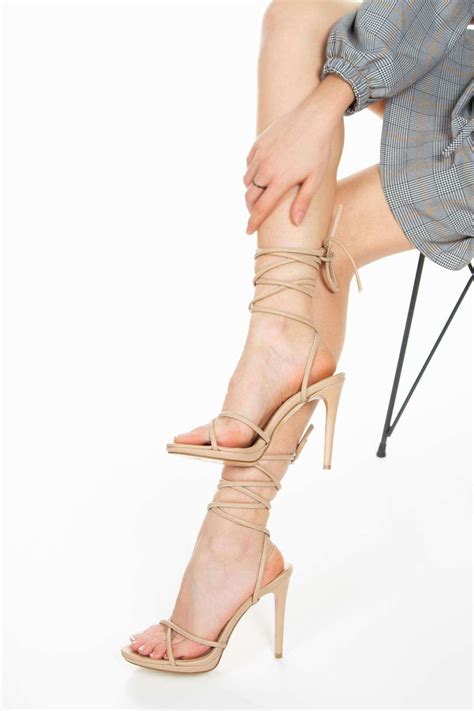 mermaid shoes Kadın Nude Suni Deri Önden Çarpraz Biyeli Bilekten
