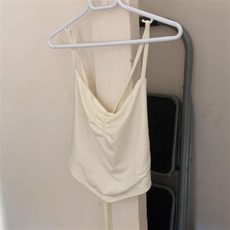 Glassons White Backless Tie Up Top Depop