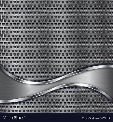 Metal Perforated Background With Brushed Stainless