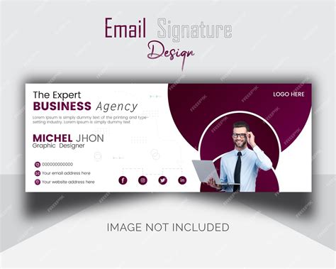 Diseño de plantilla de firma de correo electrónico profesional único