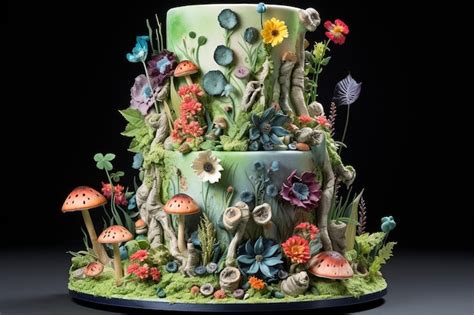 Premium Photo Enchanted Garden Birthday Cake