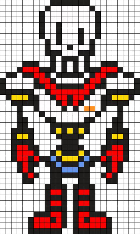 Papyrus Battle Sprite Undertale Pixel Art Perler Bead Art Pixel | The ...