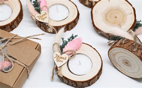 Amazon Wedding Favors Tealight Wood Candle Holders Bulk Set Of