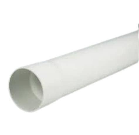 White Feet Dent Free Female Connection Plain Round Pvc Plastic Pipe