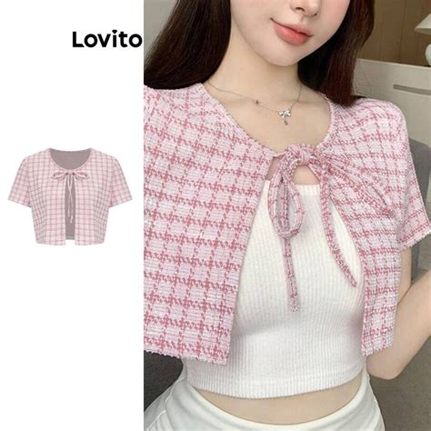 Lovito Women Casual Plaid Lace Up Blouse L90AD001 Multi Color Shopee