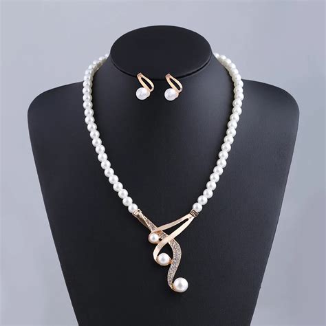 Aliexpress Buy Simulated Pearl Jewelry Sets For Women Imitation