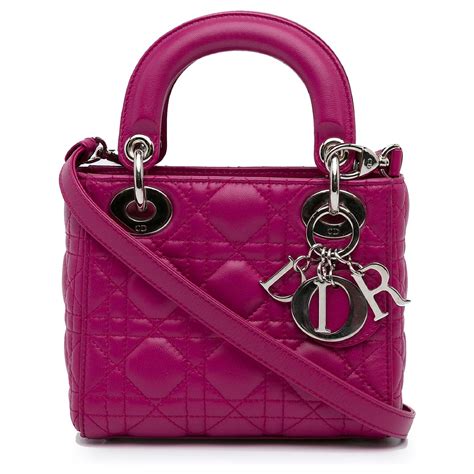 Dior Mini Cuir D Agneau Rose Cannage Lady Dior Ref 1073420 Joli Closet