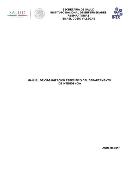 PDF SECRETARÍA DE SALUD INSTITUTO NACIONAL DE El Manual de