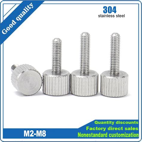 M M M M M M M Stainless Steel Knurl Flat Round Head Hand