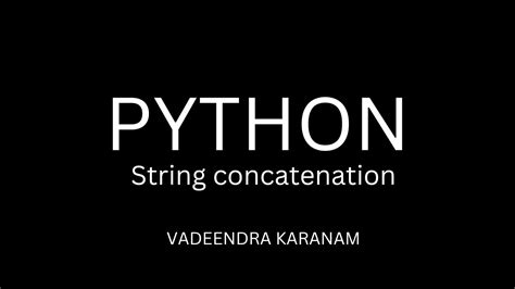 Python String Concatenation Youtube