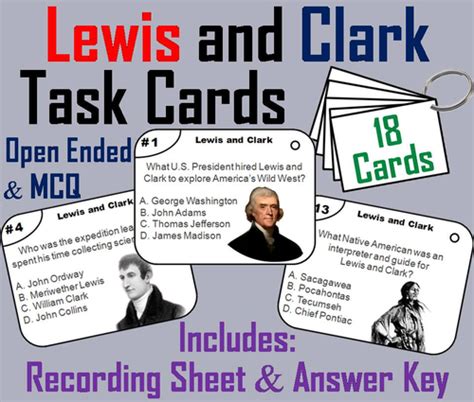 Lewis And Clark Task Cards Teaching Resources