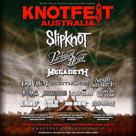 Slipknot Announces Knotfest Australia 2023 Featuring Megadeth Parkway