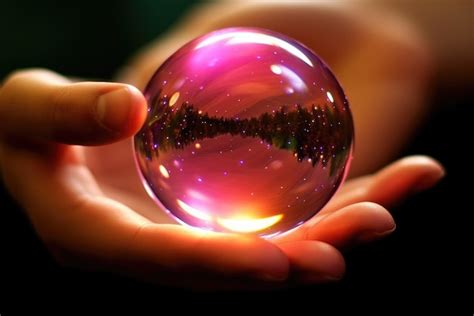 Premium Photo A Person Holding A Crystal Ball In Their Hand Gazing