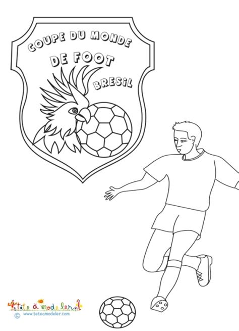 Coloriage mondial de foot Brésil sur Tête à modeler