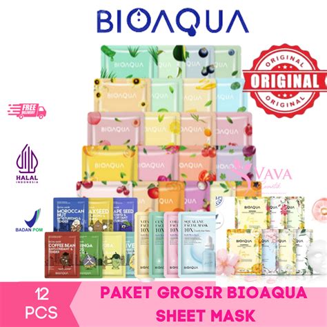 Jual Bioaqua Masker Wajah Cereal Sheet Mask And Biji Buah Face Mask 25ml Masker Muka Glowing Rice