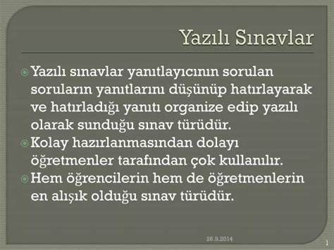 PPT Yazılı Sınavlar PowerPoint Presentation free download ID 4834734