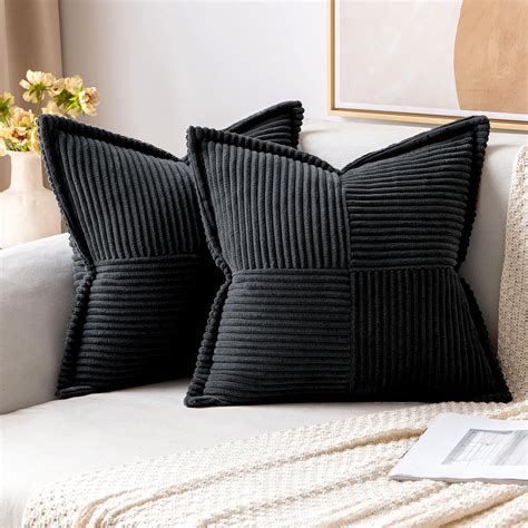 Amazon Miulee Corduroy Pillow Covers With Splicing Set Of Super