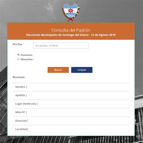 Padrón Santiago del Estero Dónde votar en las Elecciones Argentinas
