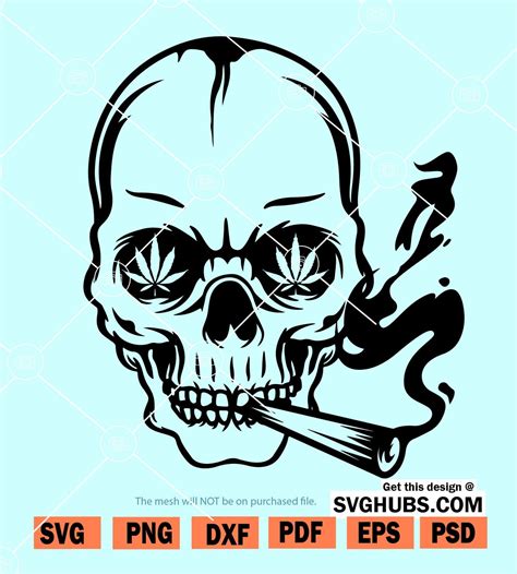 Skull Smoking Weed SVG Skull Svg Weed Skull SVG