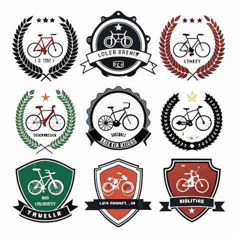 Vintage Bicycle Club Logos Custom Cycling Badges And Bike Icons For