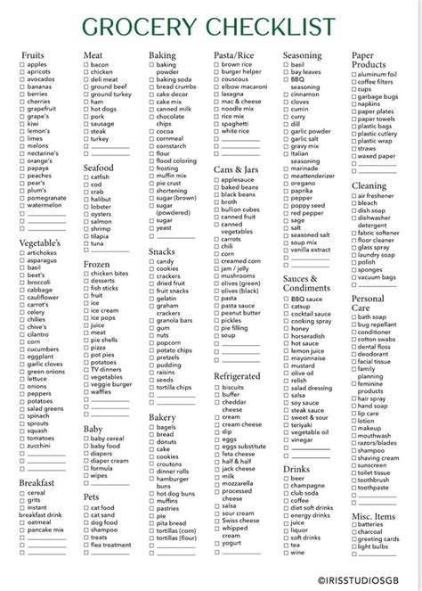 A List Of Grocery Lists With The Wordsmaster Grocery Listin Black