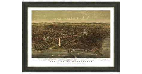 Washington Dc Cityscape Birds Eye View Map Panoramic Map Birds Eye