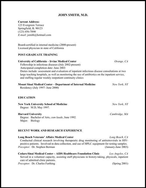 Resident Physician Cv Template