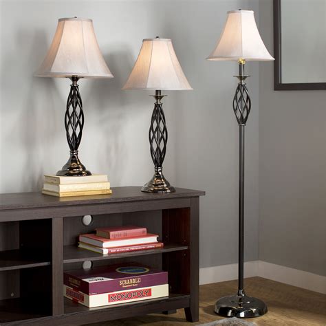 Andover Mills Dunrobin 3 Piece Table And Floor Lamp Set And Reviews Wayfair