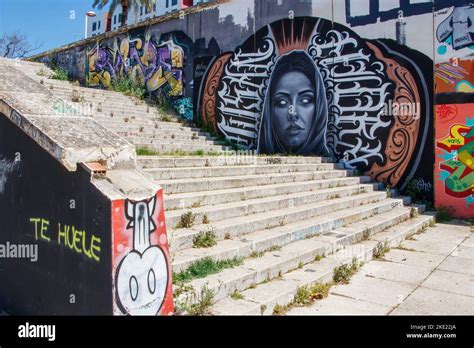 Street Art Wall Painting Graffiti On Steps C Rey Juan Carlos I Seville