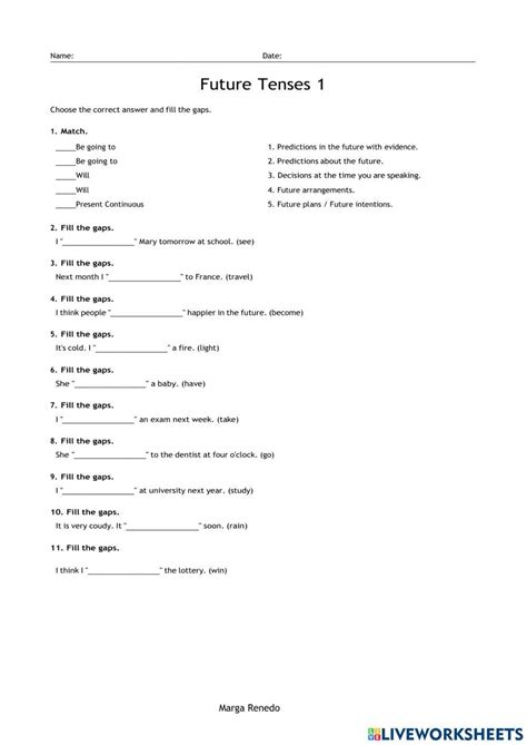 Future Tenses 1 5382046 Margarenedo Live Worksheets