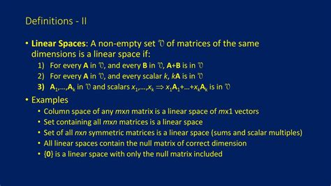 Linear Spaces Row And Columns Spaces Ppt Download