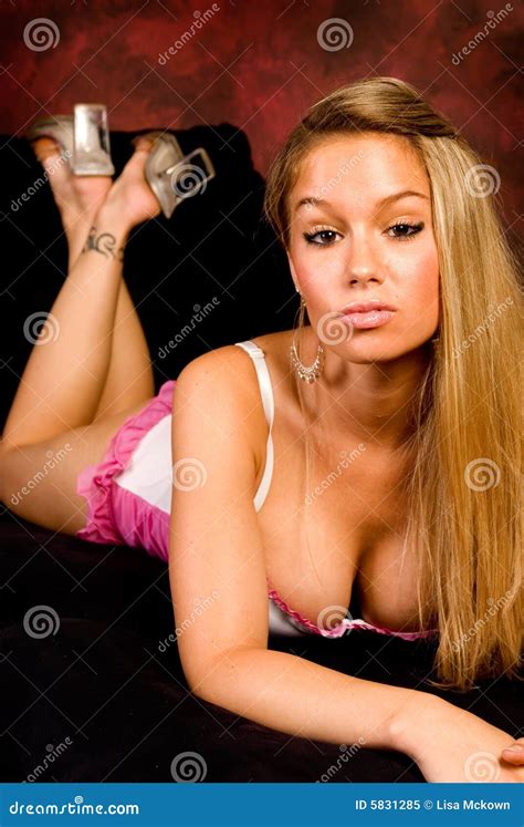 Seductive Blonde In Lingerie Stock Image Image Of Lady Beauty