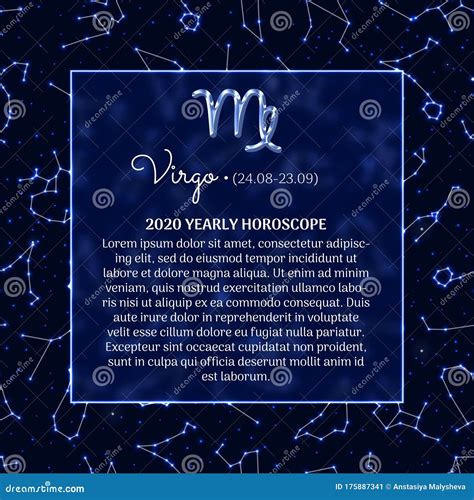 Virgo Astrology Horoscope Prediction Banner Stock Vector - Illustration ...