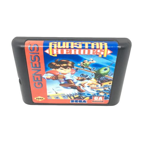 Gunstar Heroes Cartucho De Jogo De Cartas De 16 Bits Para Sega Mega