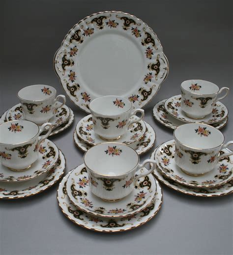 An Antique Royal Stafford Bone China Balmoral Design Tea Set