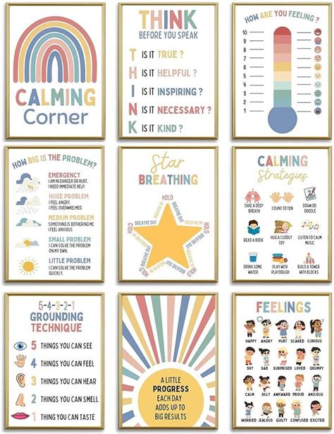 Calming Corner Classroom Posters Feelings Wheel Chart Emotions Poster