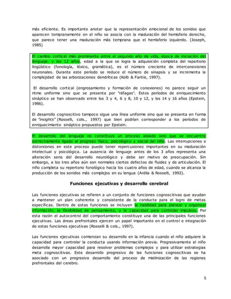 Maduración Cerebral Y Desarrollo Cognoscitivo Pdf