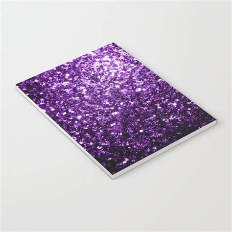 Dark Purple Faux Shiny Glitter Sparkles Notebook By Pldesign Glitter