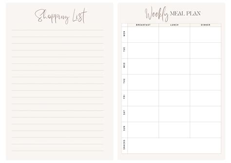 Combo Deal Weekly Meal Planner Shopping List Muka Planners