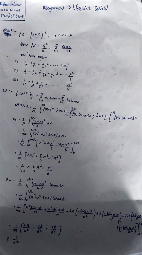 Fourier Series Ass Hope It Helps ASbigmment 3 Ouioh Sies 1212leeo