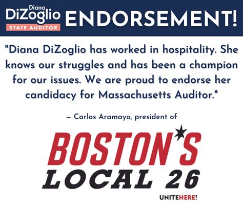 Hospitality Workers Union UNITE HERE Local 26 Endorses Diana DiZoglio ...