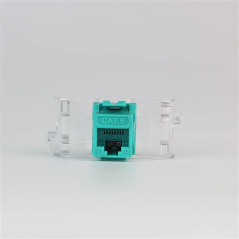 Green Color RJ45 Network CAT6 UTP Keystone Jack 180 Degree Toolless