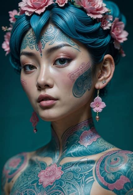 Une fille asiatique tatouée Photo Gratuite