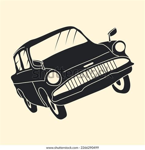 Magical Flying Car Monochrome Style Hand Stock Vector Royalty Free