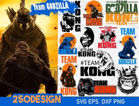 Team Godzilla Svg Bundle Godzilla Svg Kong Svg Inspire Uplift