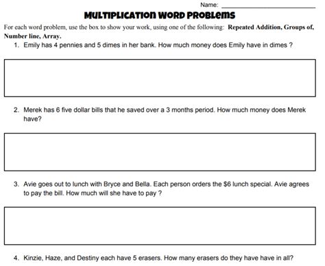 Multiplication And Division Word Problems Worksheet Educational Resource