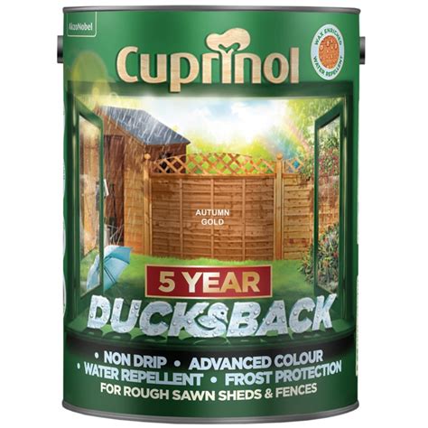 Cuprinol 5 Year Ducksback Autumn Gold Shed & Fence Treatment - 5L ...