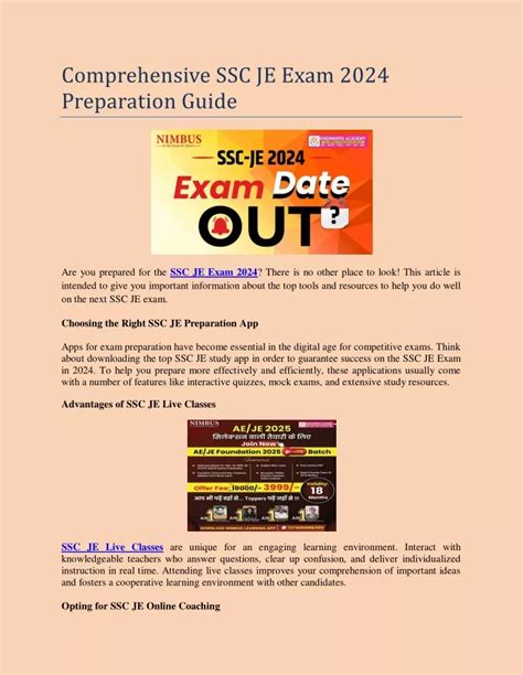 Ppt Comprehensive Ssc Je Exam Preparation Guide Powerpoint