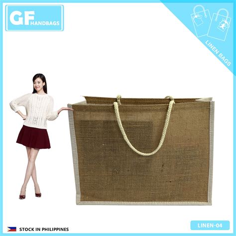 1PC Linen Jute Bag Tote Bag Hand Bag Plain Abaca Burlap Sling Shoulder