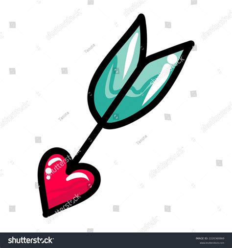 Hand Drawn Shape Heart Arrow Cute Stock Vector (Royalty Free ...